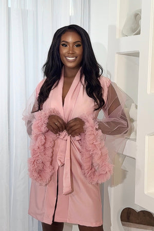 NOVA BRIDESMAID ROBE BLUSH