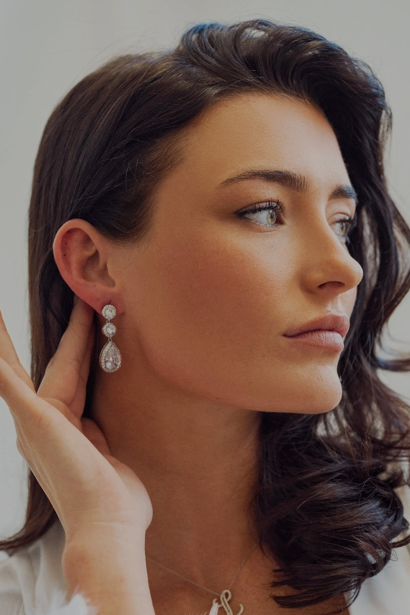 MOONSTONE TEARDROP BRIDAL EARRINGS