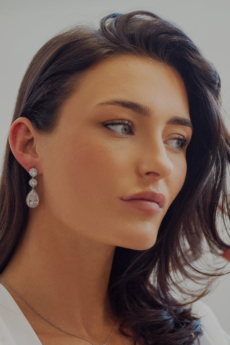 MOONSTONE TEARDROP BRIDAL EARRINGS