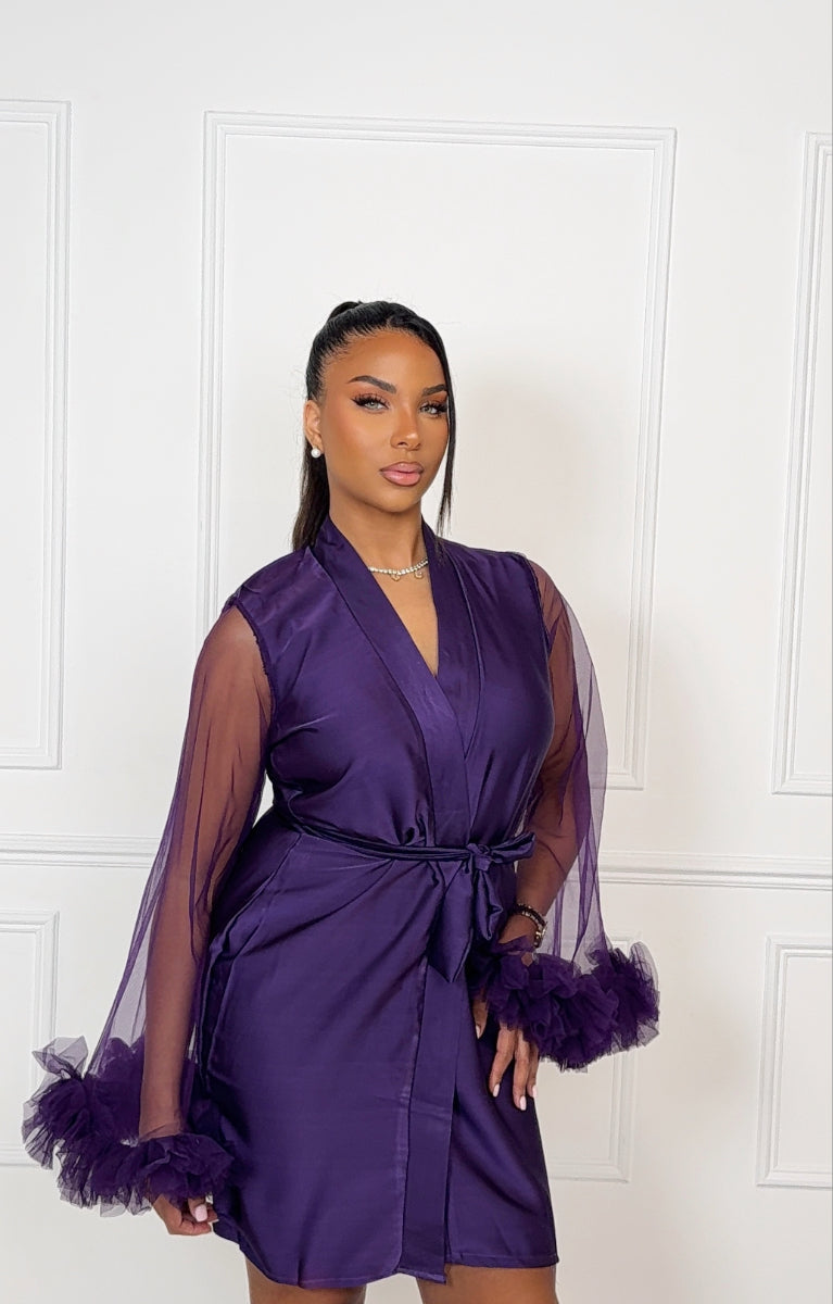 NOVA PREMIUM satin robe purple