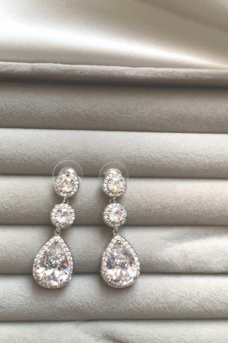 MOONSTONE TEARDROP BRIDAL EARRINGS