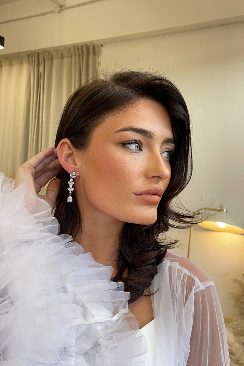 IVY CRYSTAL BRIDAL DROP EARRINGS
