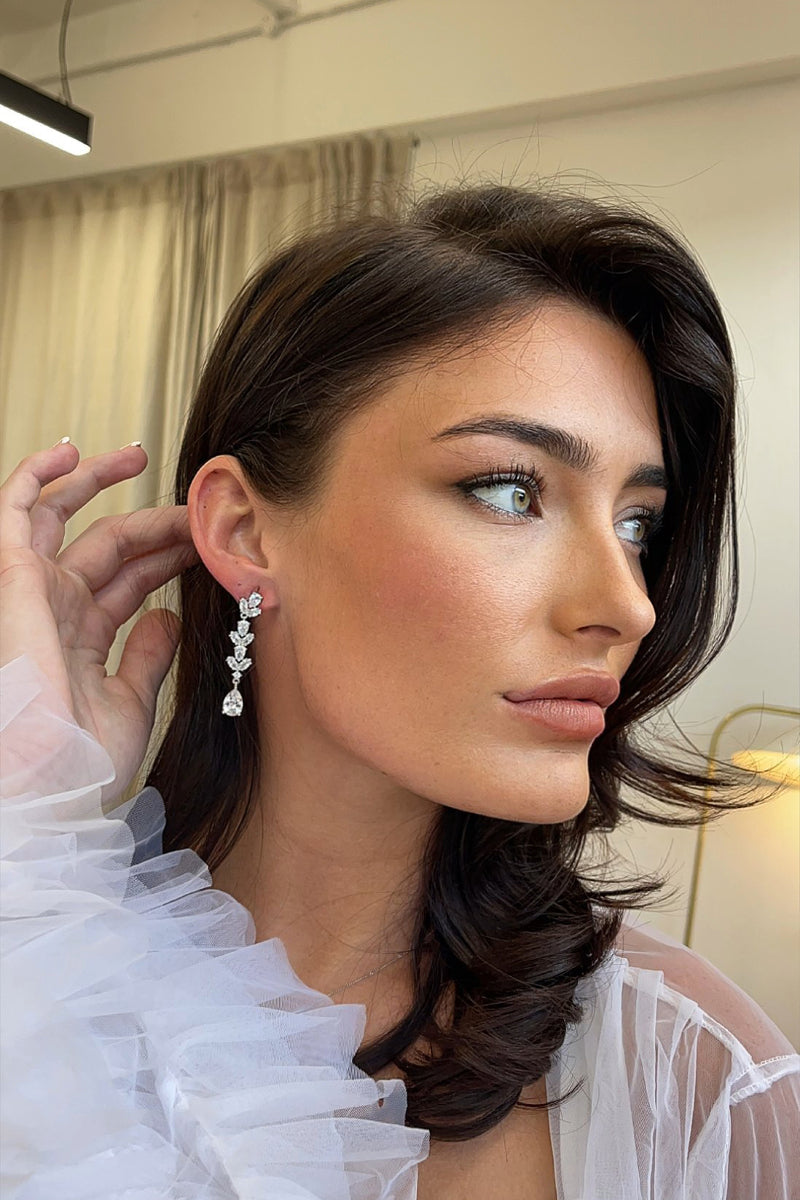 IVY CRYSTAL BRIDAL DROP EARRINGS
